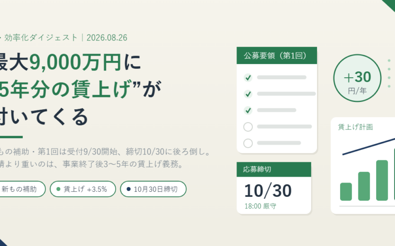 新事業進出・ものづくり商業サービス補助金 第1回 スケジュール後ろ倒しと賃上げ要件